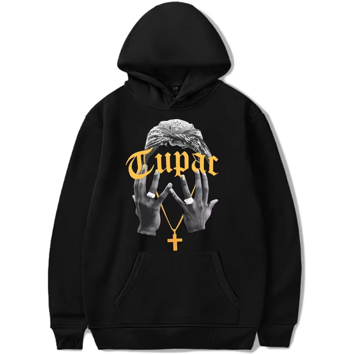 Anime Merchandise Shop - Hoodie Hitam Kasual Alfabet Vintage Pria