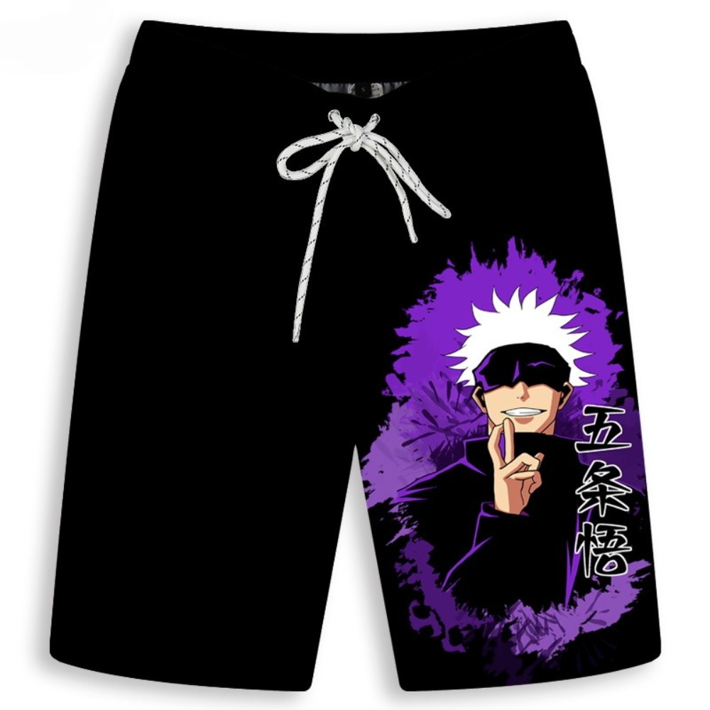 Anime Merchandise Shop - Celana Pendek Pria Gojo Satoru Bermotif