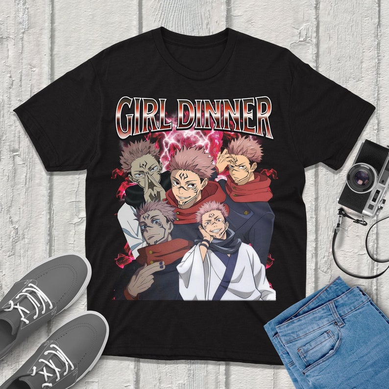 Anime Merchandise T-Shirts - Kaus Sukuna Jujitsu-Kaisen Pakaian Jalanan Pakaian