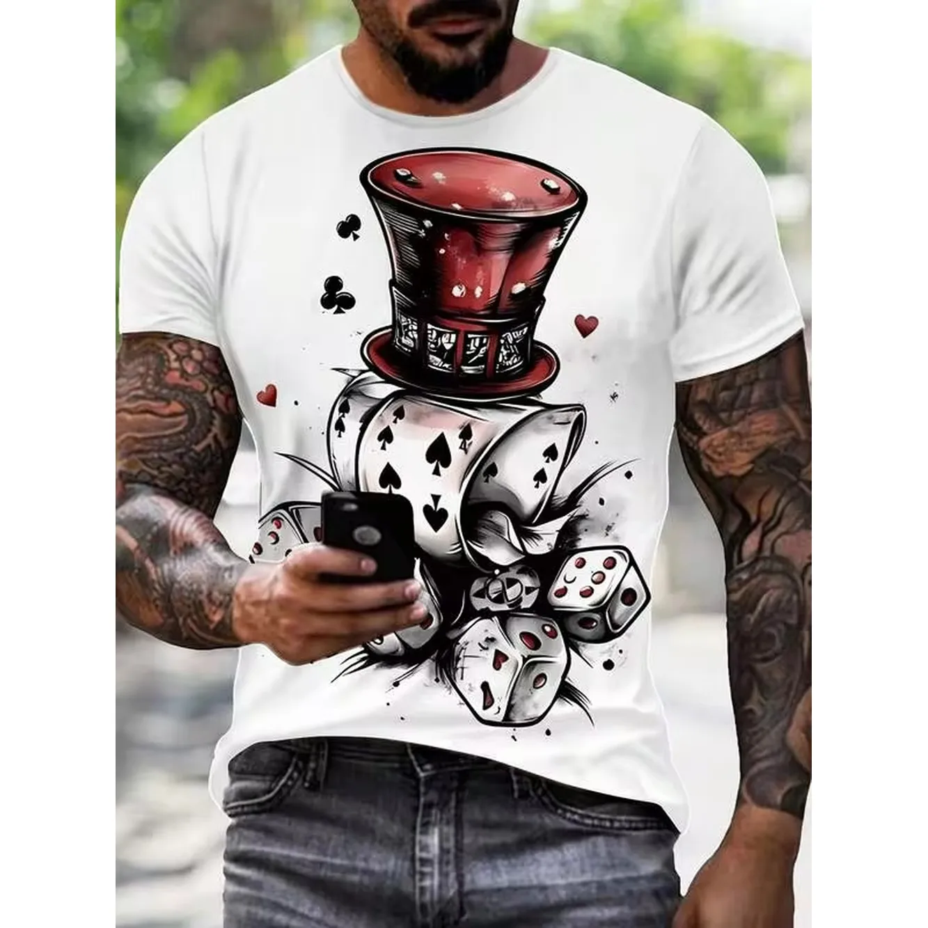 Themed Playing Card - Kaos Grafis Kartu Remi 3D Pria