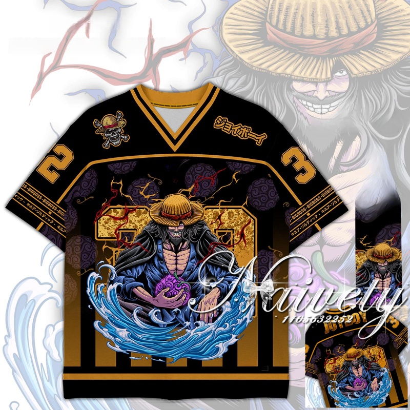 Anime Merchandise T-Shirts - Kaos 3D Print Gaya Komik Hitam