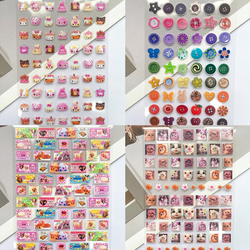 Anime Poster Print - Stiker Mini PVC Lucu Gambar Kucing,