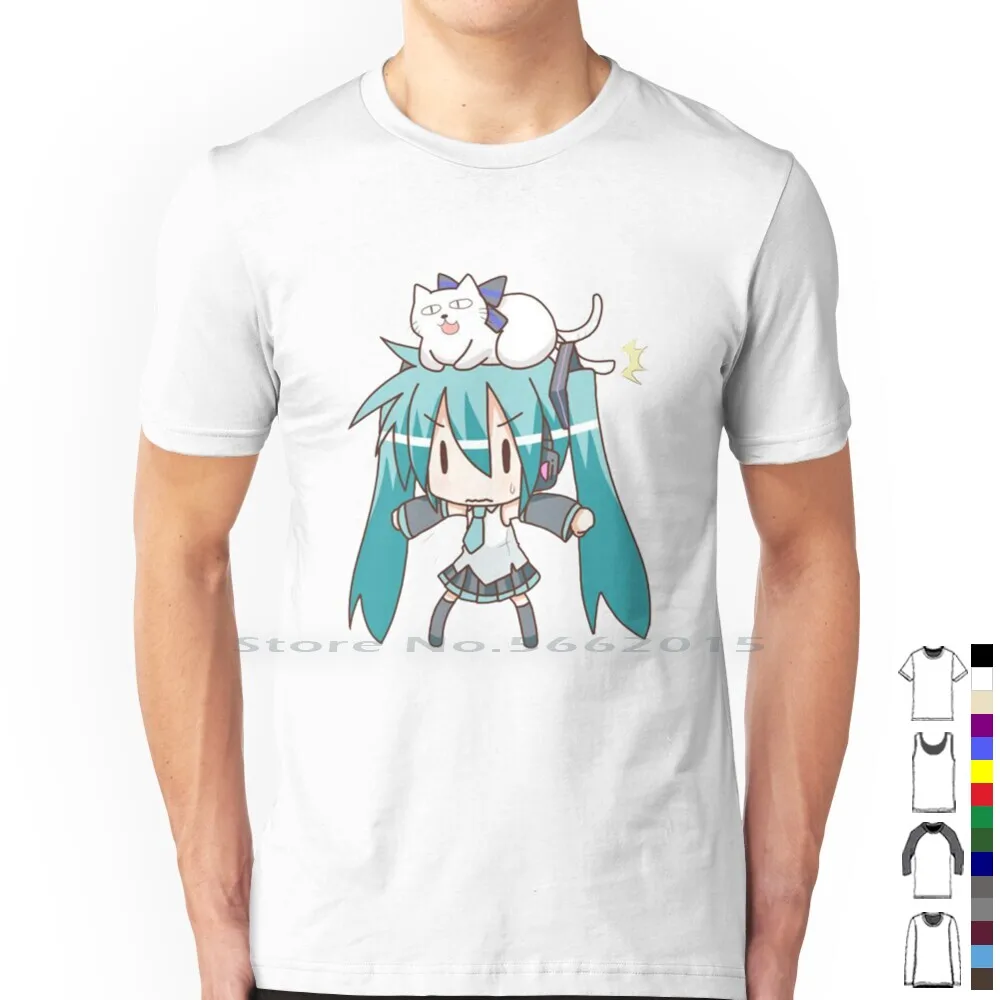 Anime Merchandise Men - Kaus oblong Miku 100% katun Kawaii